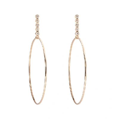 Shop Sophie Ratner Diamond Hoop Drop Earrings In Yellow Gold/pave