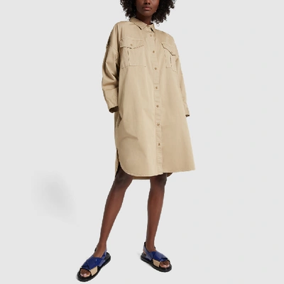 Shop Alex Mill Military Shirt Dress In Vintage Khaki