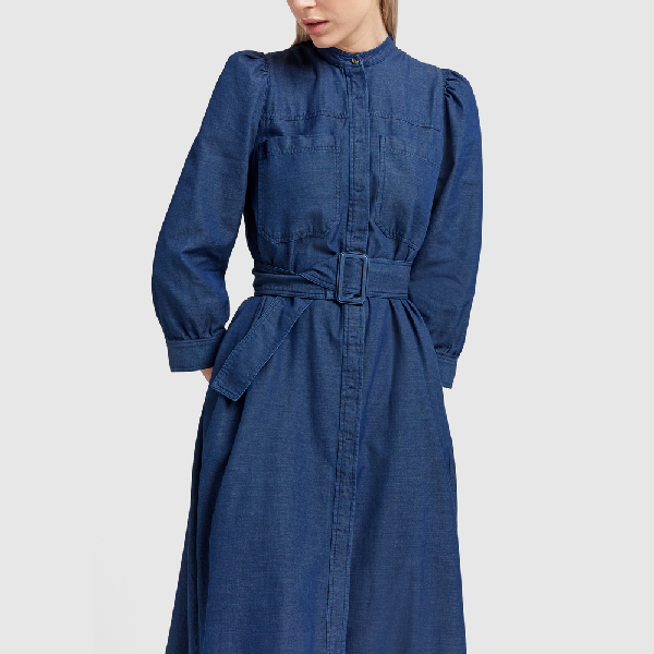 G. Label Sharis Chambray Dress In Blue | ModeSens