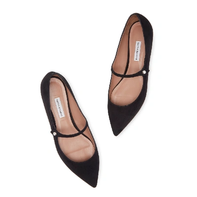 Shop Tabitha Simmons Hermione Suede Flats In Black