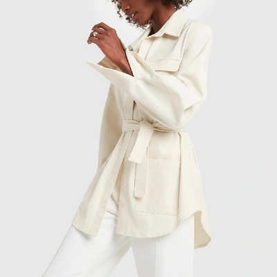 Shop Matin Pocket Jacket With Tie In Ivory