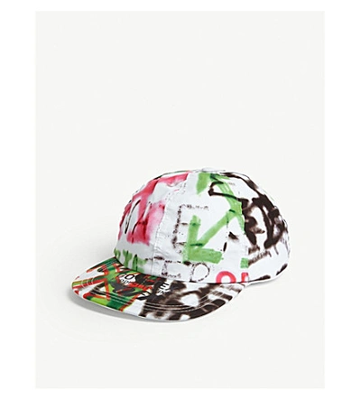 Shop Off-white Gore-tex Graffiti Cap In White Multicolour