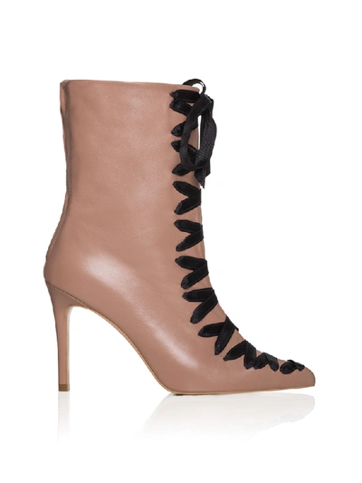 Shop Smiling Shoes Cora Ankle Boots In 81 Dusted Pink