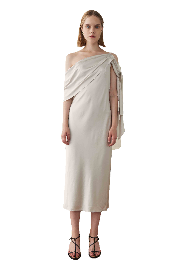 silk drape dress