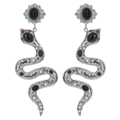 Shop Christie Nicolaides Serpente Earrings Silver