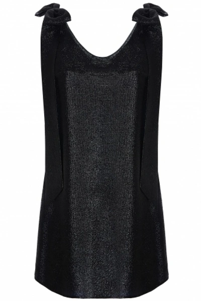 Shop 19.04 Glitter Mini Dress With Bows In Black