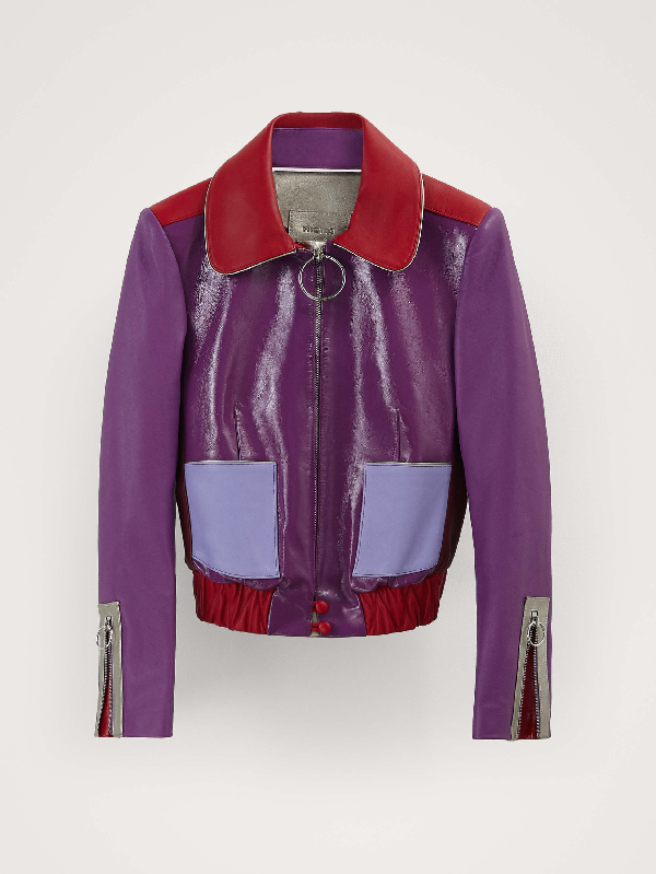 Mietis Culi Patent Leather Jacket In Purple | ModeSens