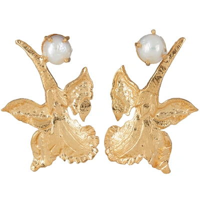 Shop Christie Nicolaides Chanel Earrings Gold