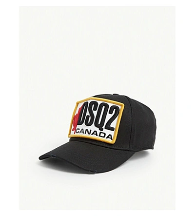 Shop Dsquared2 Oversized Logo Patch Baseball Cap In Black