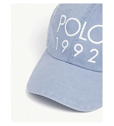 Shop Polo Ralph Lauren 1992 Logo Cotton Baseball Cap In Isle Blue