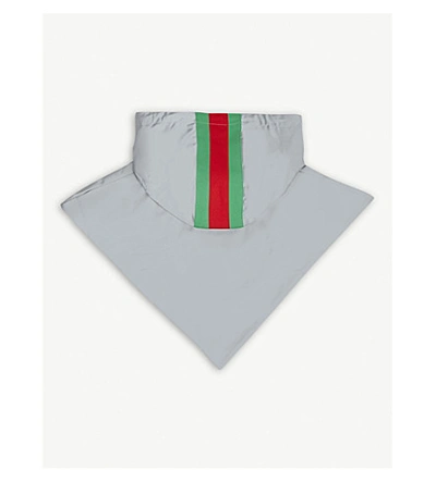 Shop Gucci Reflective Nylon Hood In Silver