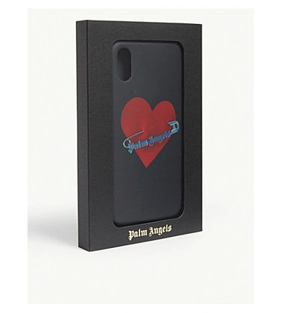 Shop Palm Angels Pin My Heart Silicone Iphone X Case In Black