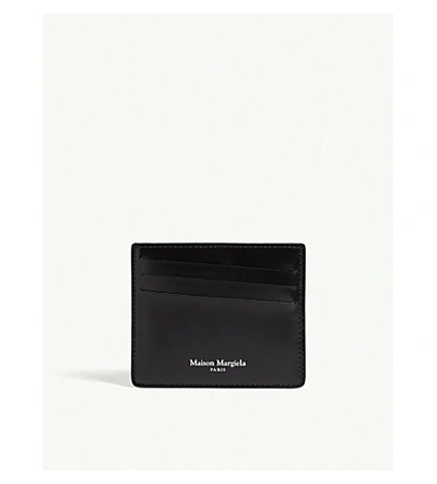 Shop Maison Margiela Croc-embossed Leather Cardholder In Black