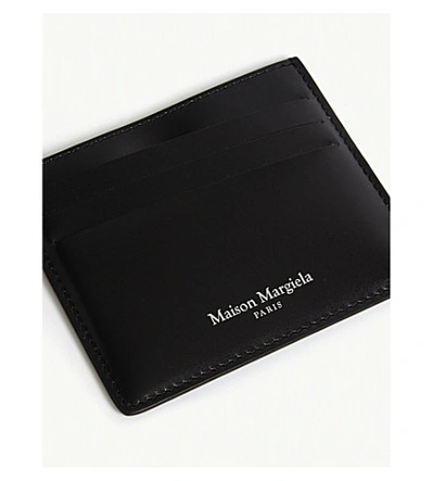 Shop Maison Margiela Croc-embossed Leather Cardholder In Black