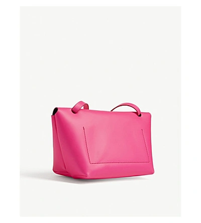 Shop Acne Studios Fluorescent Mini Leather Shoulder Bag In Fluo Pink