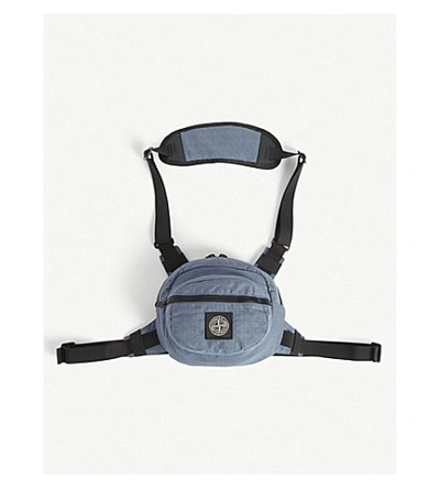 Shop Stone Island Nylon Harness Bag In Dark Blue