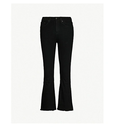 Shop Rag & Bone Crop Flare Mid-rise Jeans In Black