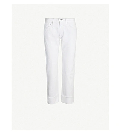 Shop Rag & Bone Rosa Mr Boyfriend Straight Mid-rise Jeans In White