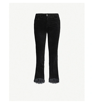 Shop J Brand Selena Bootcut Velvet Jeans In Black