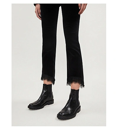 Shop J Brand Selena Bootcut Velvet Jeans In Black