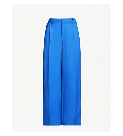 Shop Joseph Quarius Wide-leg Stretch-twill Trousers In Plastic Blue