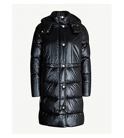 Shop Armani Exchange Caban Shiny Shell Puffer Coat In Black