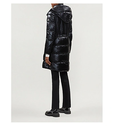 Shop Armani Exchange Caban Shiny Shell Puffer Coat In Black