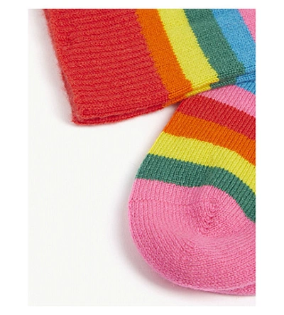 Shop Chinti & Parker Rainbow Cashmere And Wool Socks In Multi