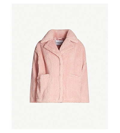 Shop Stand Studio Marina Faux-fur Teddy Jacket In Lt Pink