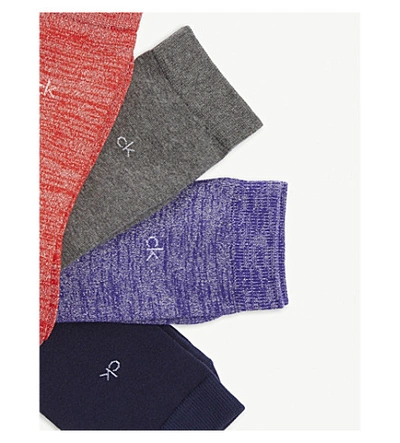 Shop Calvin Klein Sparkle Cotton-blend Socks Set Of Four In Asst 98