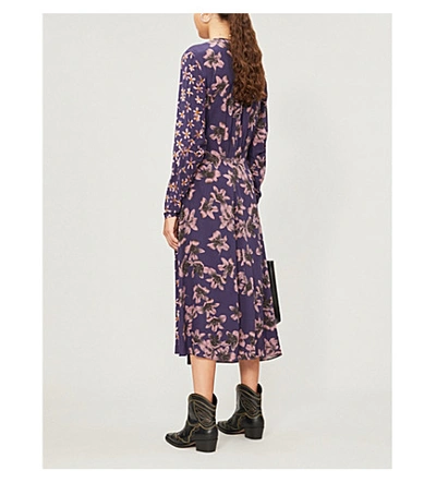 Shop Rag & Bone Odette Crepe Midi Dress In Violet Floral