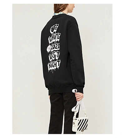 Shop Off-white Markers Oversized Cotton-jersey Sweatshirt In Black White