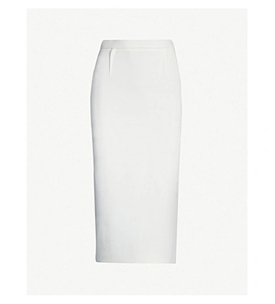 Shop Roland Mouret Arreton Wool Skirt In White