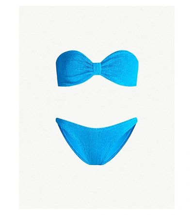 Shop Hunza G Jean Bandeau High-leg Bikini In Turquoise
