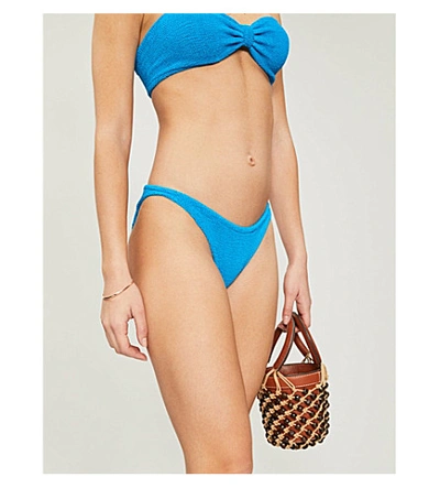 Shop Hunza G Jean Bandeau High-leg Bikini In Turquoise