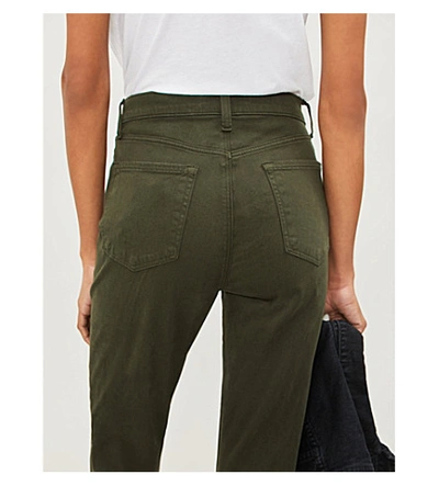 Shop J Brand Alana High-rise Skinny Cropped Jeans In Pistachio