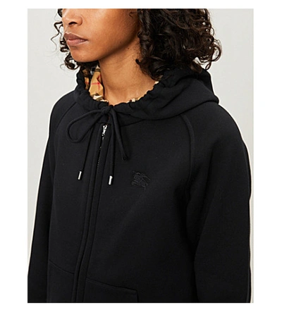 Shop Burberry Hackfall Relaxed-fit Cotton-blend Hoody In Black