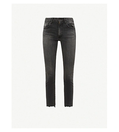 Shop Moussy Vintage Westcliffe Skinny Stretch-denim Jeans In Light Black