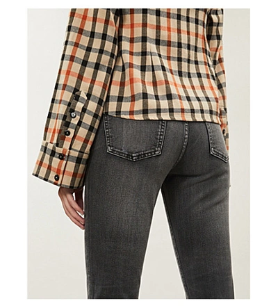 Shop Moussy Vintage Westcliffe Skinny Stretch-denim Jeans In Light Black