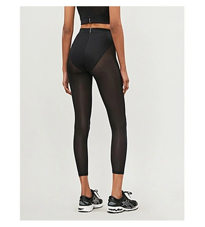 Shop Adam Selman Sport French Cut High-rise Stretch-jersey Leggings In Black