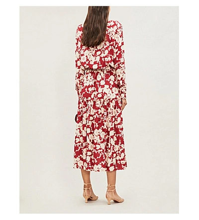 Shop Alexis Ambrosia Floral-jacquard Midi Dress In Marn Poppy