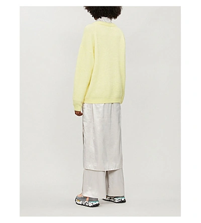 Shop Acne Studios Dramatic Wool And Mohair-blend Jumper In Light Yellow