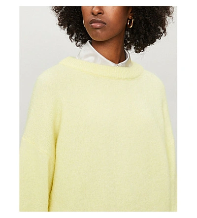 Shop Acne Studios Dramatic Wool And Mohair-blend Jumper In Light Yellow