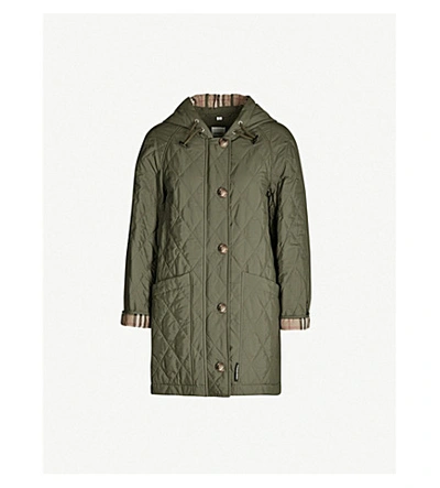 Shop Burberry Roxwell Quilted Shell Jacket In Green