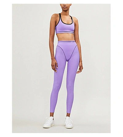 Shop Adam Selman Sport French Cut High-rise Stretch-jersey Leggings In Kaboodle