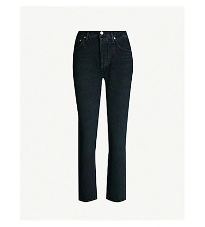 Shop Agolde Riley Straight High-rise Jeans In Satelite