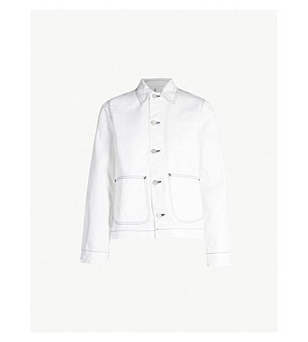 carhartt white denim jacket