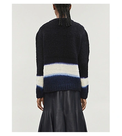 Shop Gabriela Hearst Lawrence Striped Cashmere Jumper In Navy/ivory/sapphire