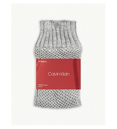 Shop Calvin Klein Holiday Luxury Sparkling Socks In Pale Grey Htr