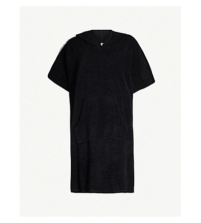 Shop Calvin Klein Intense Power Cotton-towelling Poncho In Beh Black